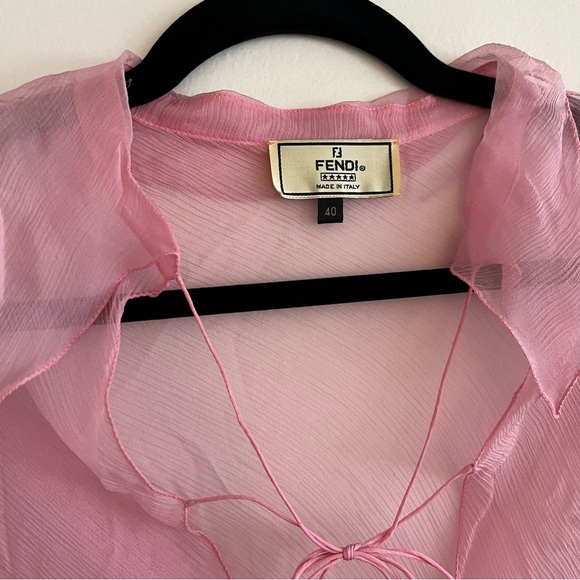 RARE Fendi S/S 2000 Pink Silk Chiffon Top! - Picture 6 of 8